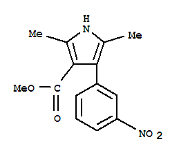 (9ci)-2,5-二甲基-4-(3-硝基苯基)-1H-吡咯-3-羧酸甲酯結(jié)構(gòu)式_312271-10-6結(jié)構(gòu)式