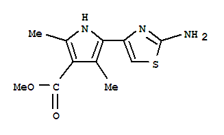 (9ci)-5-(2-氨基-4-噻唑)-2,4-二甲基-1H-吡咯-3-羧酸甲酯結(jié)構(gòu)式_315694-33-8結(jié)構(gòu)式
