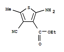 2-氨基-4-氰基-5-甲基-3-噻吩羧酸乙酯結(jié)構(gòu)式_321736-08-7結(jié)構(gòu)式
