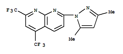 (9Ci)-7-(3,5-二甲基-1H-吡唑-1-基)-2,4-雙(三氟甲基)-1,8-萘啶結(jié)構(gòu)式_321998-05-4結(jié)構(gòu)式
