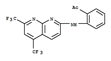 (9Ci)-1-[2-[[5,7-雙(三氟甲基)-1,8-萘啶-2-基]氨基]苯基]-乙酮結(jié)構(gòu)式_337928-11-7結(jié)構(gòu)式