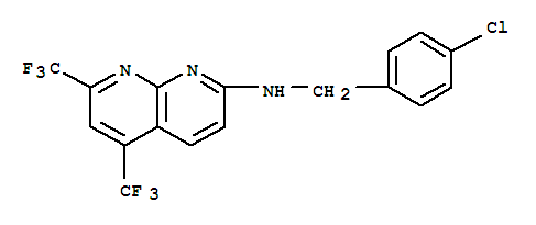 (9ci)-n-[(4-氯苯基)甲基]-5,7-雙(三氟甲基)-1,8-萘啶-2-胺結(jié)構(gòu)式_337928-15-1結(jié)構(gòu)式