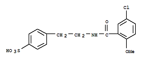 p-[2-[(5-氯-2-甲氧基苯甲?；?氨基]乙基]苯磺酸結(jié)構(gòu)式_33924-53-7結(jié)構(gòu)式
