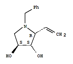 (2R,3S,4S)-(9Ci)-2-乙烯-1-(苯基甲基)-3,4-吡咯烷二醇結(jié)構(gòu)式_357278-44-5結(jié)構(gòu)式