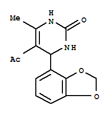 (9ci)-5-乙?；?4-(1,3-苯并二氧雜環(huán)戊烯l-4-基)-3,4-二氫-6-甲基-2(1H)-嘧啶酮結(jié)構(gòu)式_362591-88-6結(jié)構(gòu)式