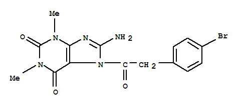 (9ci)-8-氨基-7-[(4-溴苯基)乙?；鵠-3,7-二氫-1,3-二甲基-1H-嘌呤-2,6-二酮結(jié)構(gòu)式_3649-36-3結(jié)構(gòu)式