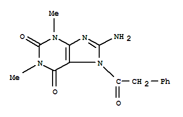(9ci)-8-氨基-3,7-二氫-1,3-二甲基-7-(苯基乙?；?-1H-嘌呤-2,6-二酮結(jié)構(gòu)式_3649-37-4結(jié)構(gòu)式