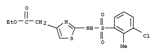 2-(2-{[(3-氯-2-甲基苯基)磺?；鵠氨基}-1,3-噻唑-4-基)乙酸乙酯結(jié)構(gòu)式_375844-31-8結(jié)構(gòu)式