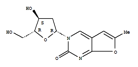 6-甲基-3-(beta-d-2-脫氧-呋核亞硝脲)呋喃并[2,3-d]嘧啶-2-酮結構式_383897-60-7結構式