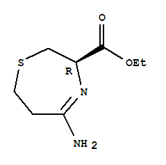乙基(3R)-5-氨基-2,3,6,7-四氫-1,4-硫氮雜卓-3-羧酸酯結(jié)構(gòu)式_384330-29-4結(jié)構(gòu)式