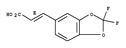 (2E)-3-(2,2-二氟-1,3-苯并二氧雜環(huán)戊烯l-5-基)丙酸結(jié)構(gòu)式_387350-55-2結(jié)構(gòu)式