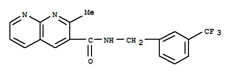 (9ci)-2-甲基-n-[[3-(三氟甲基)苯基]甲基]-1,8-萘啶-3-羧酰胺結構式_388565-50-2結構式