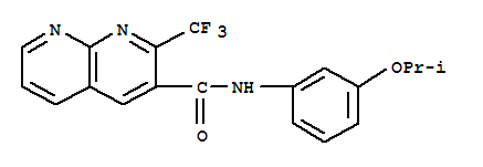 (9ci)-n-[3-(1-甲基乙氧基)苯基]-2-(三氟甲基)-1,8-萘啶-3-羧酰胺結(jié)構(gòu)式_388565-58-0結(jié)構(gòu)式