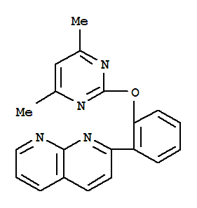 (9Ci)-2-[2-[(4,6-二甲基-2-嘧啶)氧基]苯基]-1,8-萘啶結(jié)構(gòu)式_389117-50-4結(jié)構(gòu)式