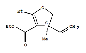 乙基(4S)-2-乙基-4-甲基-4-乙烯基-4,5-二氫-3-呋喃羧酸酯結(jié)構(gòu)式_392699-07-9結(jié)構(gòu)式