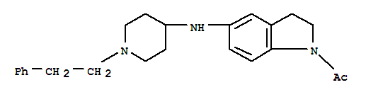 1-乙?；?n-[1-(2-苯基乙基)哌啶-4-基]-吲哚-5-胺結(jié)構(gòu)式_394653-85-1結(jié)構(gòu)式