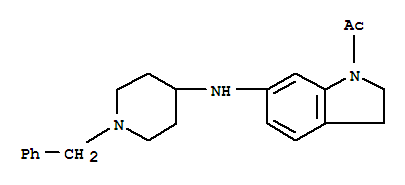 1-乙?；?N-(1-芐基哌啶-4-基)-吲哚-6-胺結(jié)構(gòu)式_396682-63-6結(jié)構(gòu)式