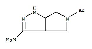 (9CI)-5-乙?；?1,4,5,6-四氫-吡咯并[3,4-c]吡唑-3-胺結(jié)構(gòu)式_398491-60-6結(jié)構(gòu)式