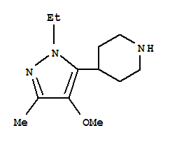(9CI)-4-(1-乙基-4-甲氧基-3-甲基-1H-吡唑-5-基)-哌啶結(jié)構(gòu)式_419571-67-8結(jié)構(gòu)式