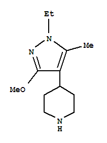 (9CI)-4-(1-乙基-3-甲氧基-5-甲基-1H-吡唑-4-基)-哌啶結構式_419571-78-1結構式