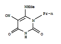 (9ci)-6-(甲基氨基)-5-亞硝基-1-丙基-2,4(1H,3h)-嘧啶二酮結(jié)構(gòu)式_445481-74-3結(jié)構(gòu)式