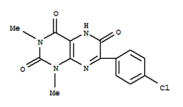  7-(4-氯苯基)-1,5-二氫-1,3-二甲基-2,4,6(3H)-蝶啶三酮結(jié)構(gòu)式_65158-50-1結(jié)構(gòu)式