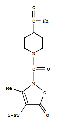 (9CI)-4-苯甲酰基-1-[[3-甲基-4-(1-甲基乙基)-5-氧代-2(5H)-異噁唑基]羰基]-哌啶結(jié)構(gòu)式_706804-87-7結(jié)構(gòu)式