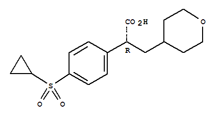 (R)-2-(4-環(huán)丙烷磺?；交?-3-(四氫吡喃-4-基)丙酸結(jié)構(gòu)式_745053-49-0結(jié)構(gòu)式