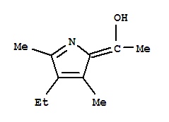 (9ci)-1-(4-乙基-3,5-二甲基-2H-吡咯-2-基)-乙醇結(jié)構(gòu)式_750511-61-6結(jié)構(gòu)式