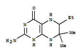 (9ci)-2-氨基-6-乙基-5,6,7,8-四氫-7,7-二甲基-4(1H)-蝶啶酮結(jié)構(gòu)式_754142-86-4結(jié)構(gòu)式