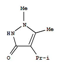 (9ci)-1,2-二氫-1,5-二甲基-4-(1-甲基乙基)-3H-吡唑-3-酮結(jié)構(gòu)式_760971-68-4結(jié)構(gòu)式