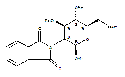 3,4,6-三-o-乙?；?2-脫氧-2-鄰苯二甲酰亞氨基-beta-d-吡喃葡萄糖苷甲酯結(jié)構(gòu)式_76101-13-8結(jié)構(gòu)式