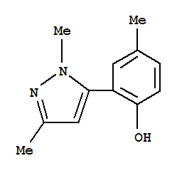 (9CI)-2-(1,3-二甲基-1H-吡唑-5-基)-4-甲基-苯酚結構式_771483-78-4結構式