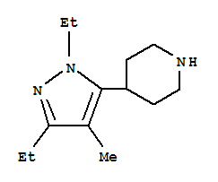 (9CI)-4-(1,3-二乙基-4-甲基-1H-吡唑-5-基)-哌啶結(jié)構(gòu)式_774527-66-1結(jié)構(gòu)式