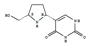 (9ci)-5-[(2r,5s)-5-(羥基甲基)-2-吡咯烷]-2,4(1H,3h)-嘧啶二酮結構式_775270-48-9結構式