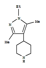 (9CI)-4-(1-乙基-3,5-二甲基-1H-吡唑-4-基)-哌啶結(jié)構(gòu)式_784132-70-3結(jié)構(gòu)式