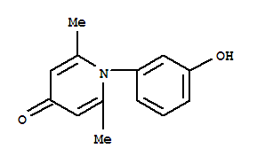(9ci)-1-(3-羥基苯基)-2,6-二甲基-4(1H)-吡啶酮結構式_823176-21-2結構式