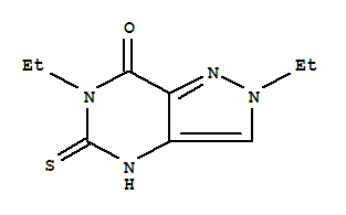 (9CI)-2,6-二乙基-2,4,5,6-四氫-5-硫氧代-7H-吡唑并[4,3-d]嘧啶-7-酮結構式_828299-89-4結構式
