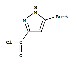 (9ci)-5-(1,1-二甲基乙基)-1H-吡唑-3-羰酰氯結(jié)構(gòu)式_83405-72-5結(jié)構(gòu)式
