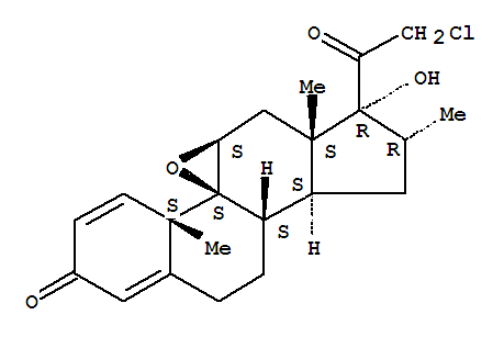 17|á-羥基-21-氯-9|,11|-環(huán)氧基-16|á-甲基-1,4-孕甾二烯-3,20-二酮結(jié)構(gòu)式_83881-08-7結(jié)構(gòu)式
