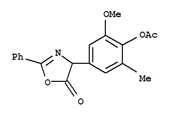 (5CI)-4-(4-羥基-5-甲氧基-間甲苯)-2-苯基-2-噁唑啉-5-酮-乙酯結(jié)構(gòu)式_855417-00-4結(jié)構(gòu)式