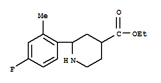 順式-2-(4-氟-2-甲基苯基)哌啶-4-羧酸乙酯結(jié)構(gòu)式_857357-08-5結(jié)構(gòu)式