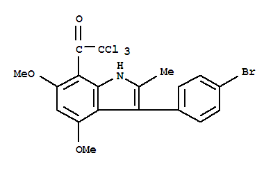 1-[3-(4-溴苯基)-4,6-二甲氧基-2-甲基-1H-吲哚-7-基]-2,2,2-三氯-乙酮結構式_869960-02-1結構式