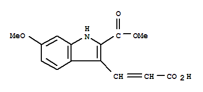 3-(2-羧基-乙烯基)-6-甲氧基-1H-吲哚-2-羧酸甲酯結(jié)構(gòu)式_885273-67-6結(jié)構(gòu)式