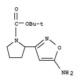 2-(5-氨基-3-異噁唑)-吡咯烷-1-羧酸叔丁酯結(jié)構(gòu)式_887586-28-9結(jié)構(gòu)式