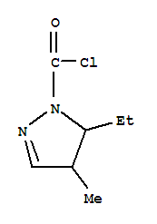 (9ci)-5-乙基-4,5-二氫-4-甲基-1H-吡唑-1-羰酰氯結(jié)構(gòu)式_89662-72-6結(jié)構(gòu)式