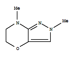 2,5,6,7-四氫-2,7-二甲基-吡唑并[4,3-b][1,4]噁嗪結(jié)構(gòu)式_92616-04-1結(jié)構(gòu)式