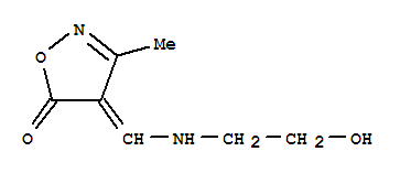 (9ci)-4-[[(2-羥基乙基)氨基]亞甲基]-3-甲基-5(4H)-異噁唑酮結構式_98334-79-3結構式