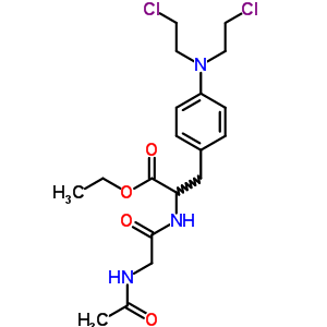 2-[(2-乙酰氨基乙?；?氨基]-3-[4-[雙(2-氯乙基)氨基]苯基]丙酸乙酯結(jié)構(gòu)式_13555-19-6結(jié)構(gòu)式