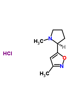 3-甲基-5-[(2s)-1-甲基-2-吡咯烷]異噁唑鹽酸鹽結(jié)構(gòu)式_147388-83-8結(jié)構(gòu)式